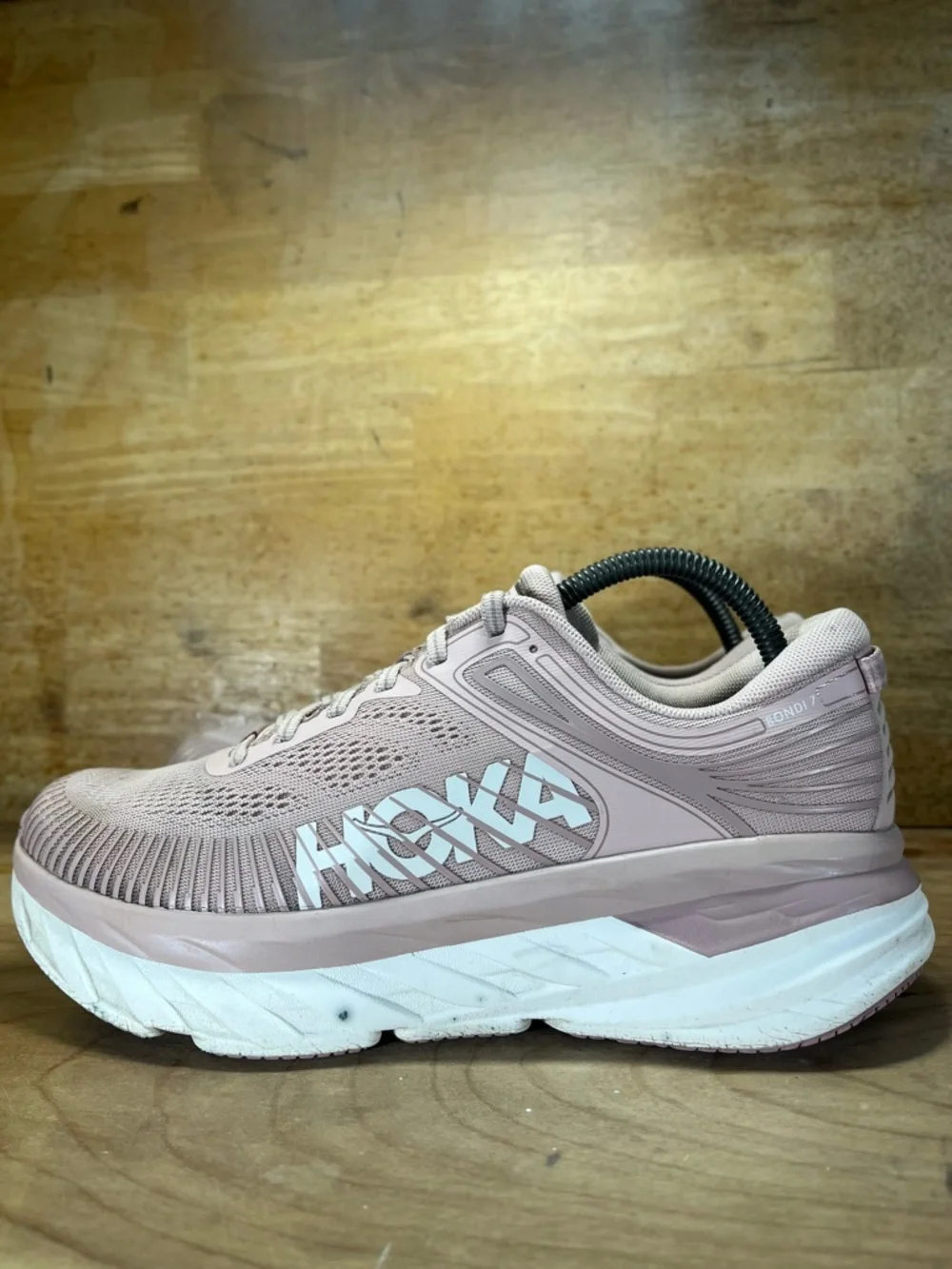 Hoka One One REFLECTIVE Bondi 7 Womens Size 9.5 Running Shoes Sneakers Pink - Picture 4 of 11